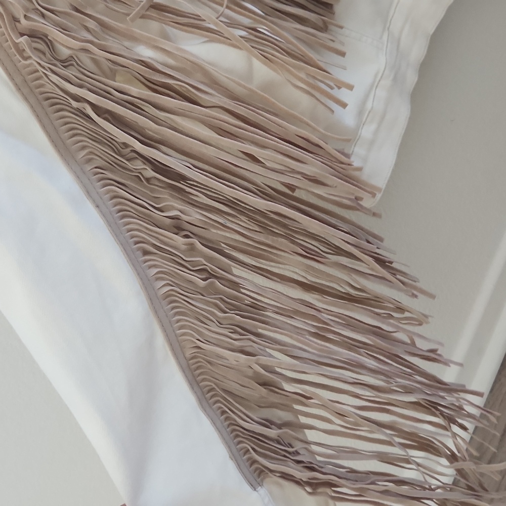 Judy Blue Cream Jean Jacket with Fringe Detail - Picture 5 of 7